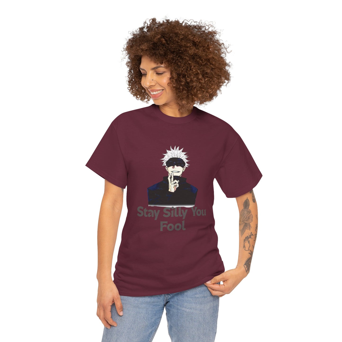 Stay Silly Unisex Heavy Cotton Tee, Funny Graphic Shirt, Casual Wear, Gift for Friends, Everyday Humor T-Shirt