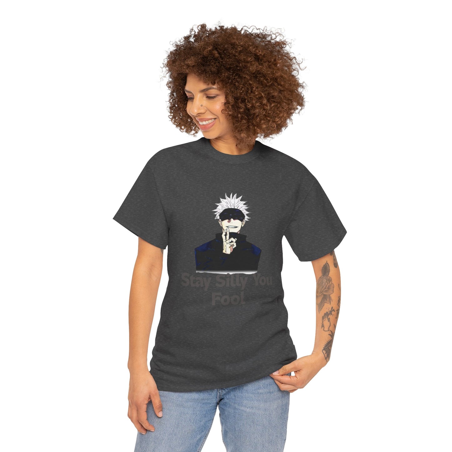 Stay Silly Unisex Heavy Cotton Tee, Funny Graphic Shirt, Casual Wear, Gift for Friends, Everyday Humor T-Shirt